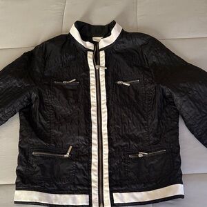 Chico's Black and White Quilted Jacket